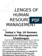 Challenges in HRM