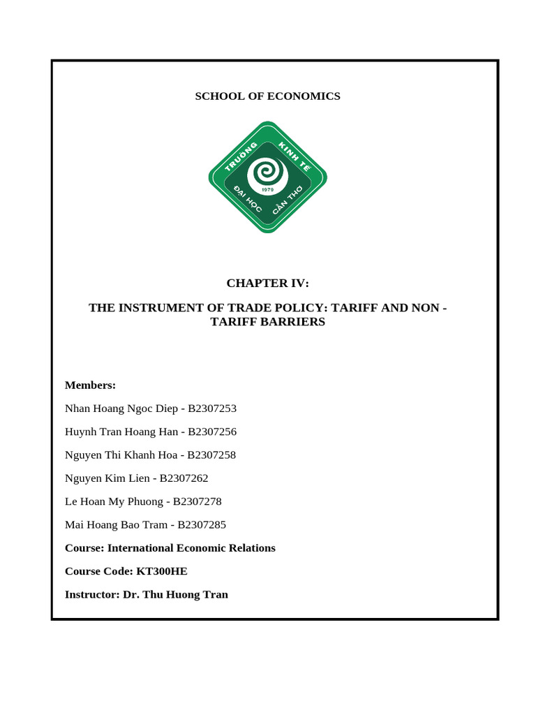 Trade Policy: Tariffs & Barriers Explained | PDF | Tariff | Economic ...