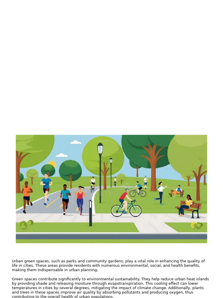 Benefits of Urban Green Spaces | PDF | Environmental Design | Earth ...