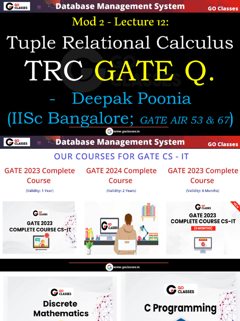 Annotated Notes - Lecture 4 - TRC Practice Questions | PDF