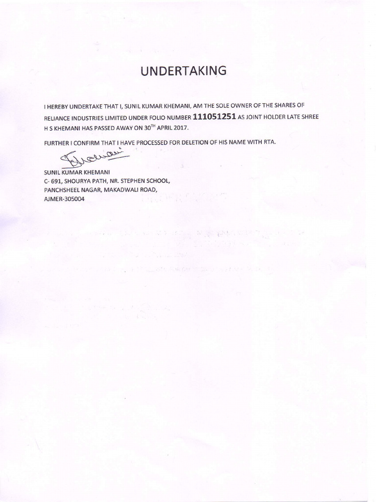 Undertaking | PDF