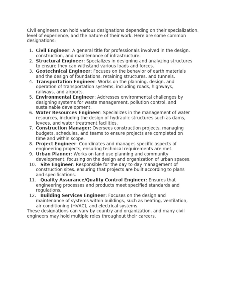 Civil Engineers Specialization | PDF | Civil Engineering | Engineering
