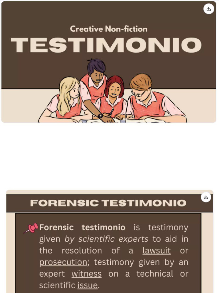 Testimonio Presentation | PDF