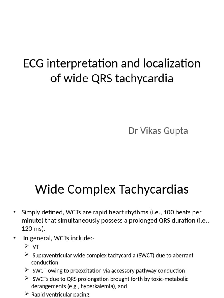 Wide QRS Tachycardia ECG Analysis | PDF | Electrocardiography | Cardiology