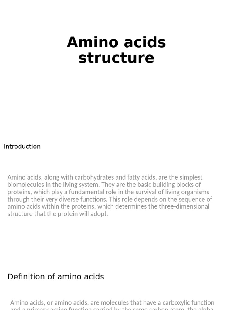 Understanding Amino Acids and Their Functions | PDF | Amino Acid ...