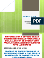 Proceso de sinterización de aleación cobre-zinc para fabricar cojinetes auto lubricados