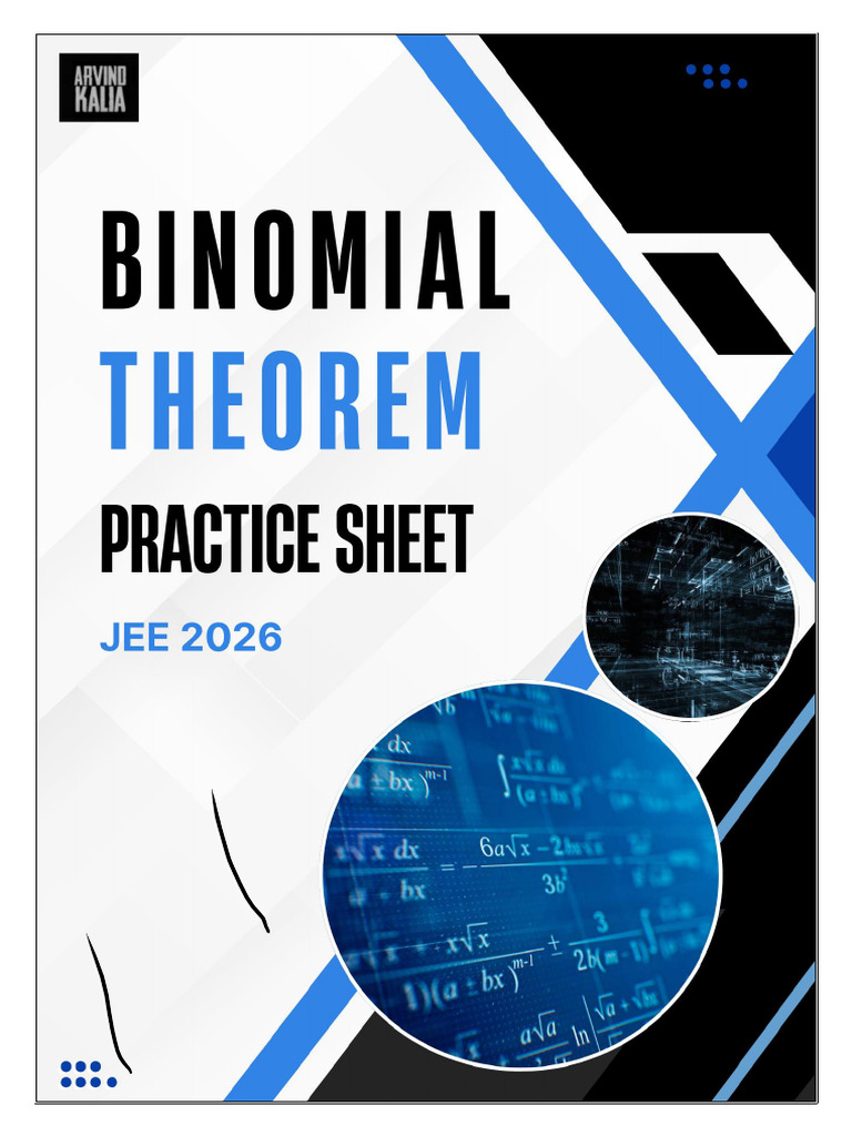 Binomial Theorem Practice Sheet | PDF | Chess | Elementary Mathematics