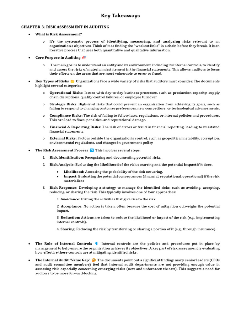 Risk Assessment in Auditing Explained | PDF | Audit | Internal Control