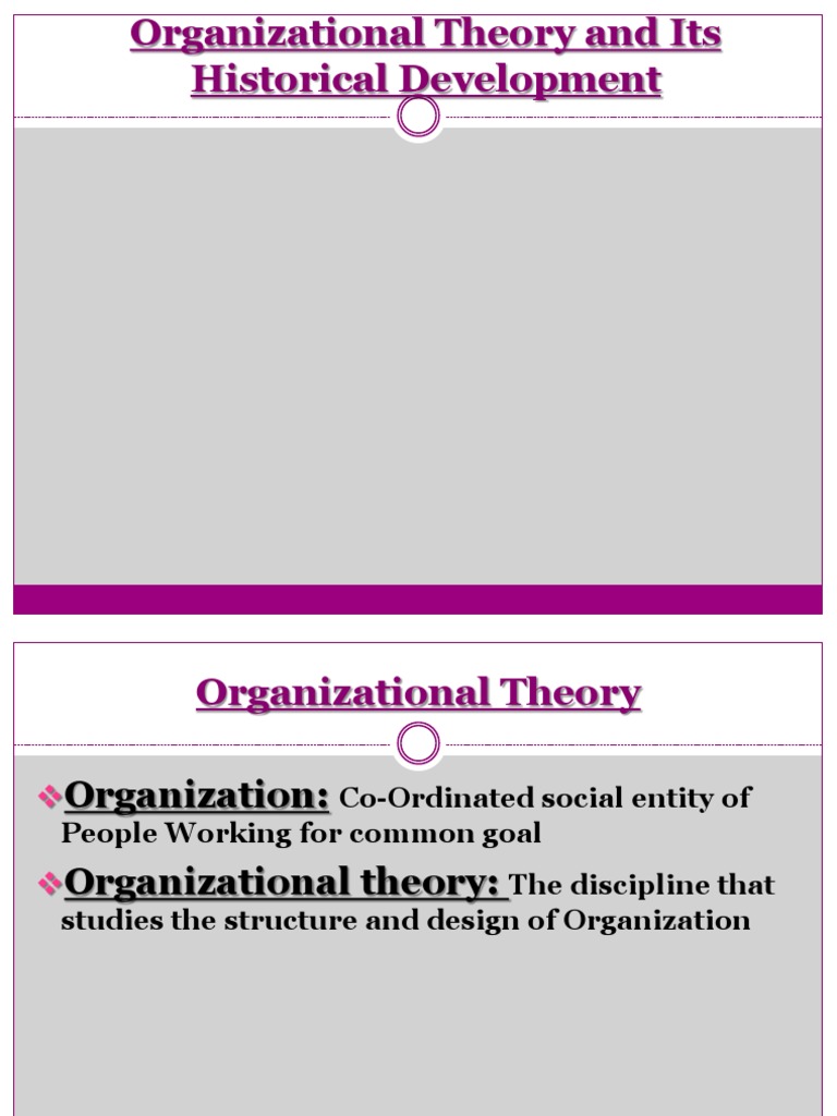 Evolution of Organizational Theory | PDF | Division Of Labour | Science