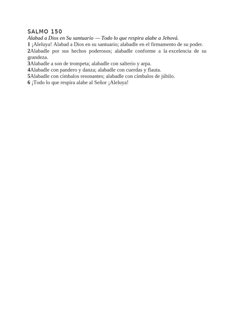 Alabanza a Dios en Salmo 150 | PDF