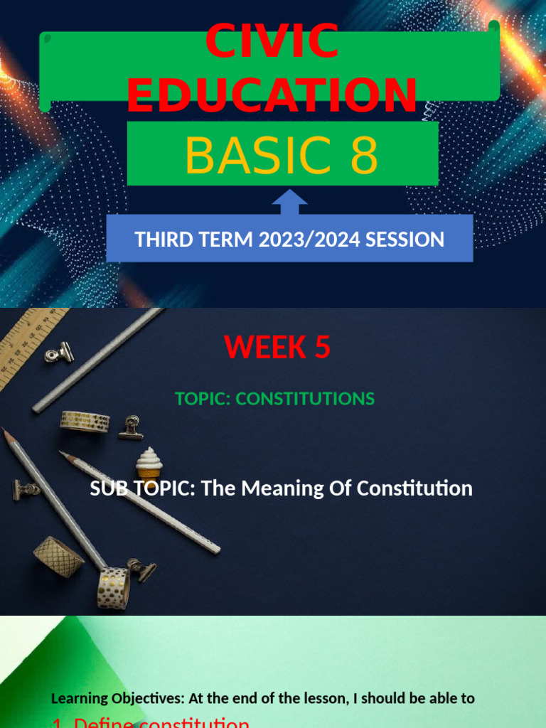 Civic WK 5 Basic 8 Third Term 2023 2024 | PDF