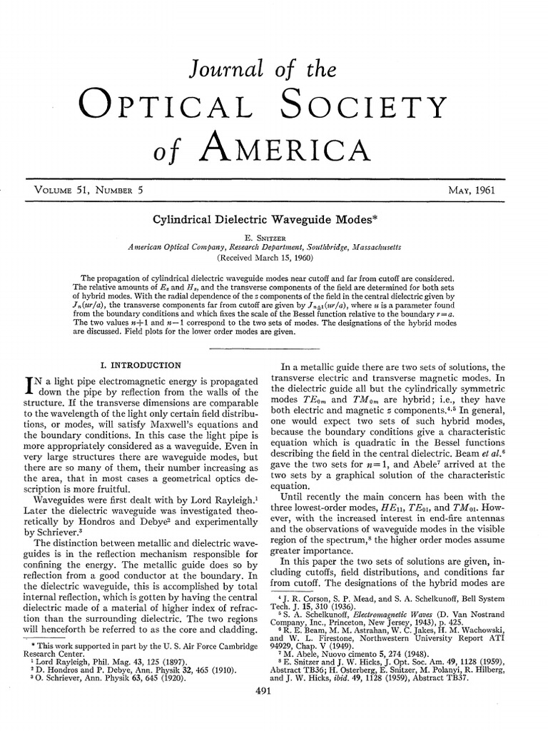 Hybrid Modes in Dielectric Waveguides | PDF | Waveguide | Waves