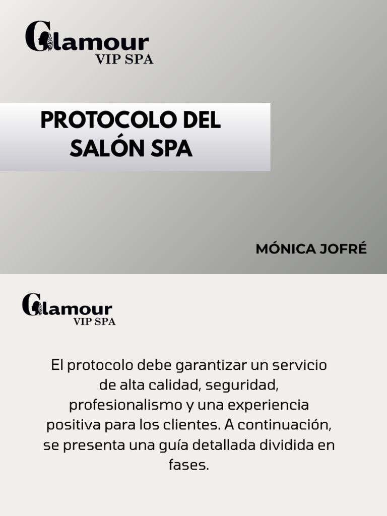 Protocolo de Servicio en Salón Spa | PDF