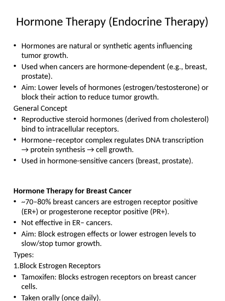 Hormone Therapy for Cancer Treatment | PDF | Chemotherapy | Estrogen