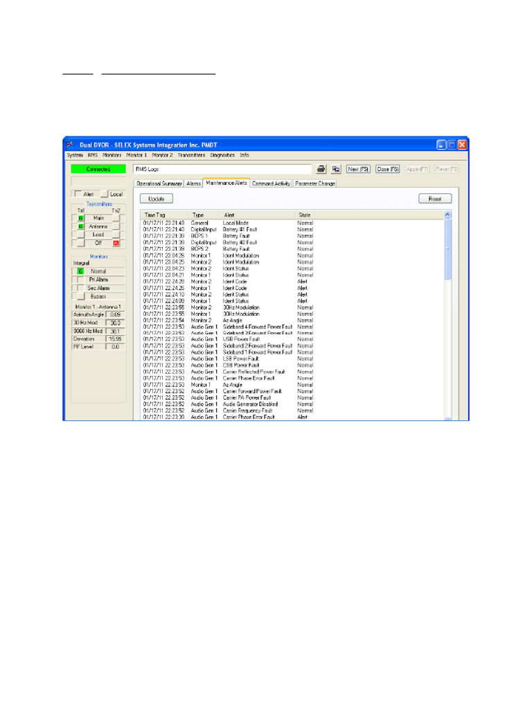 DVOR Maintenance Log Screen | PDF | Security Alarm | Computer File
