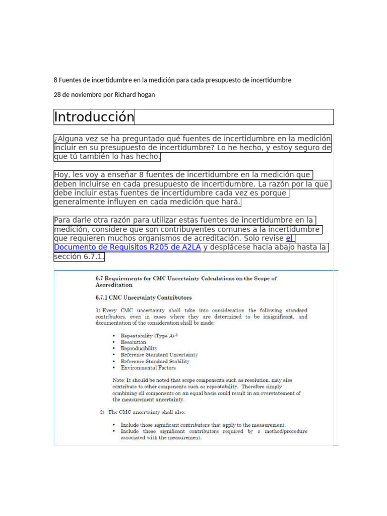 8 Fuentes de Incertidumbre en Mediciones | PDF | Incertidumbre | Medición