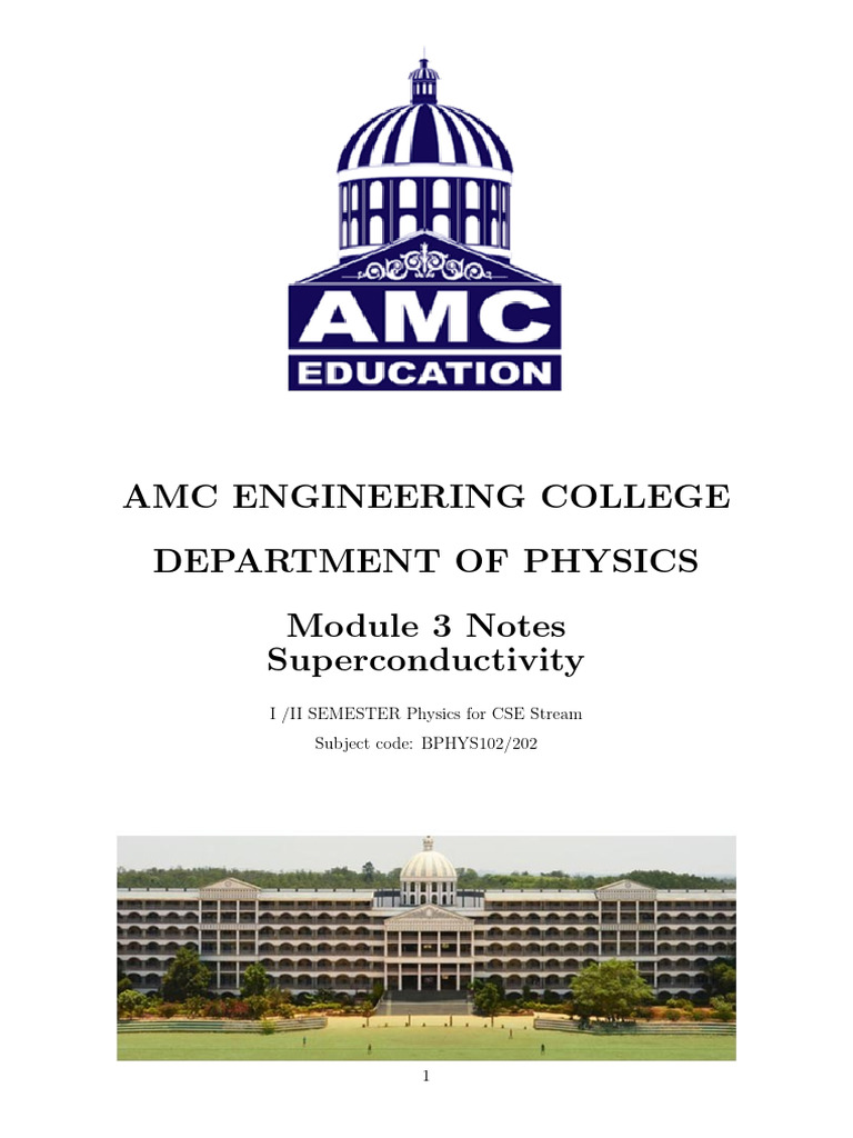CSE Module 3 2025 | PDF | Superconductivity | Condensed Matter Physics