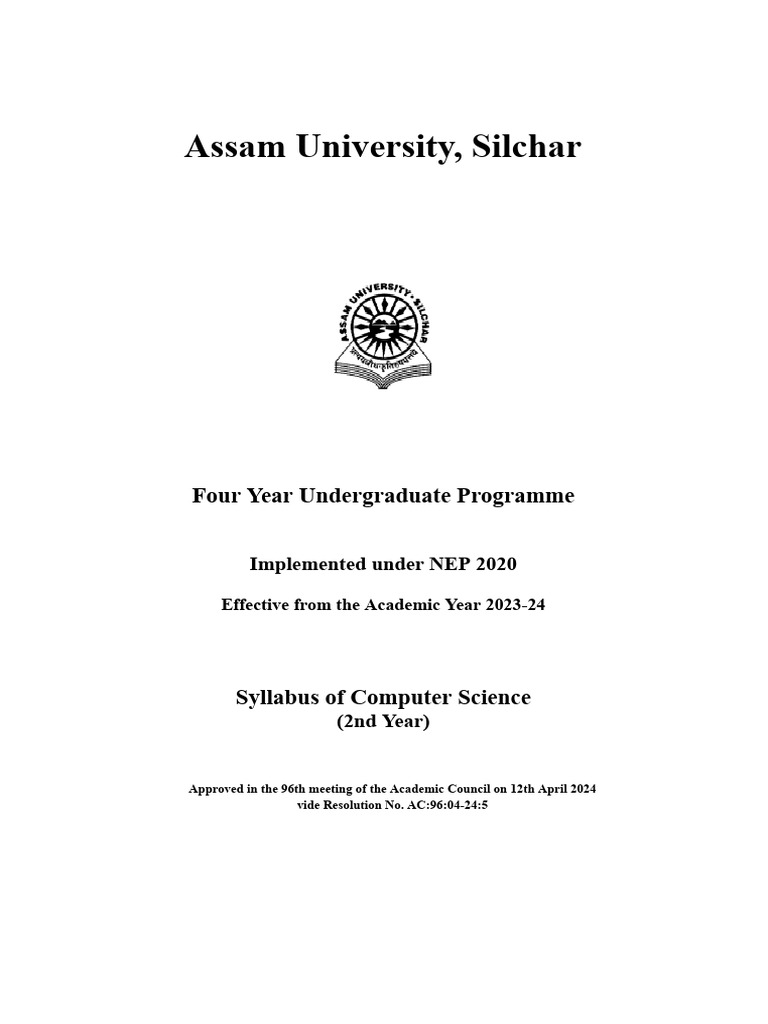 Assam University Computer Science Syllabus | PDF | Databases | Class ...