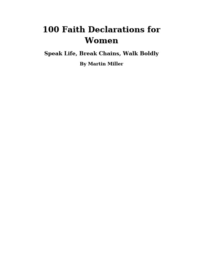 100 Empowering Faith Declarations for Women | PDF | Amen | Faith