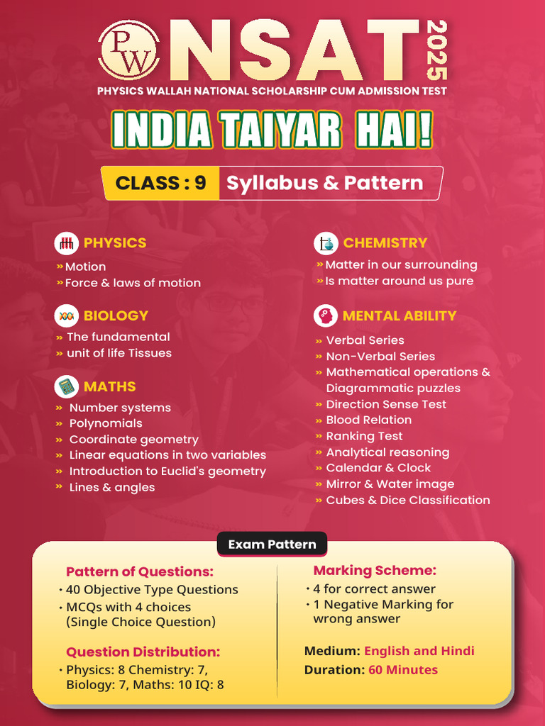 NSAT Class 9 Syllabus Overview | PDF