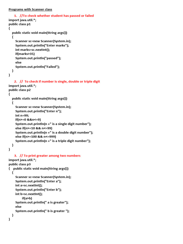 Java Programs Using Scanner Class | PDF | Number Theory | Arithmetic