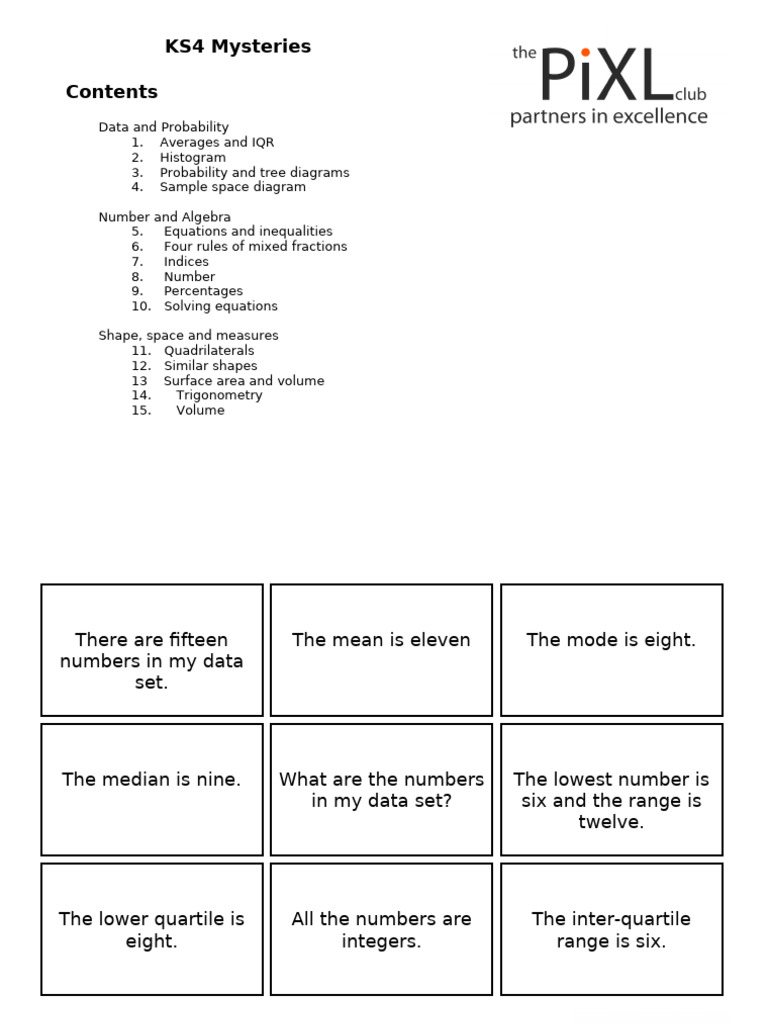 KS4 Mysteries | PDF | Histogram | Numbers
