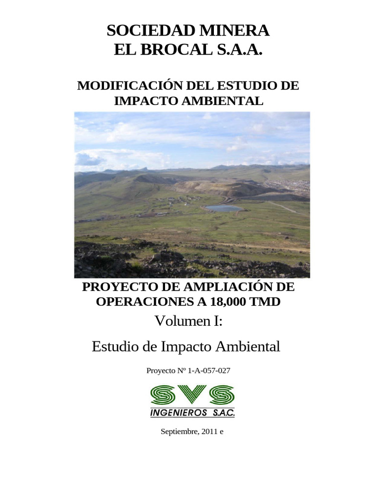 Meia18000 Vol I | PDF | Evaluación de impacto ambiental | Entorno natural