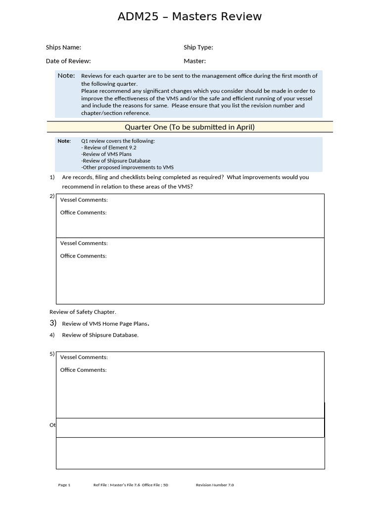 Masters Review Process for VMS | PDF