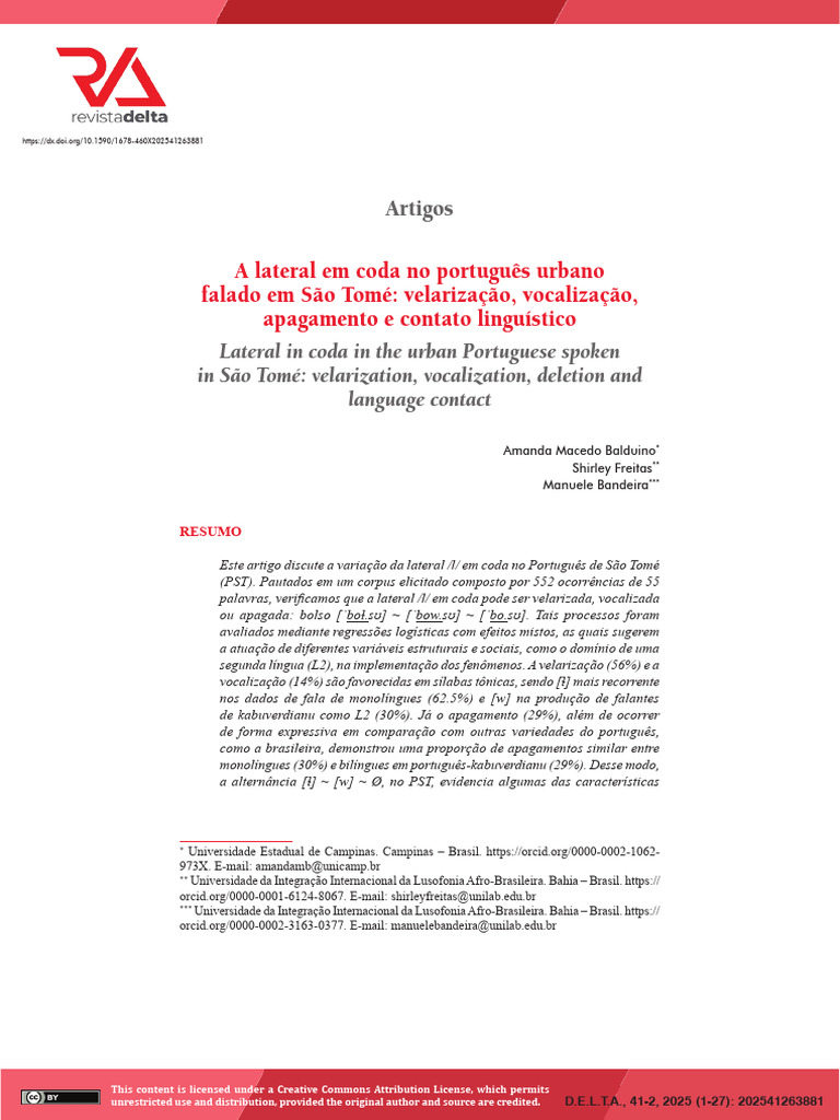 Balduino Freitas Bandeira | PDF | Português (idioma) | Segundo idioma