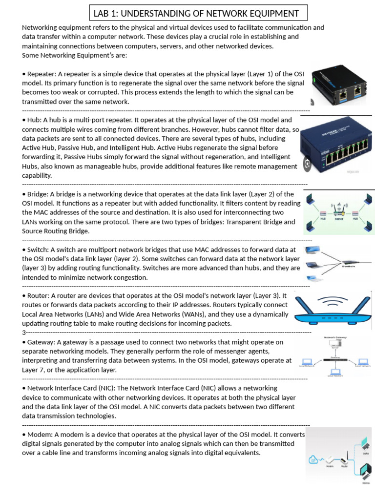 Networking Equipment Refers To The Physical and Virtual Devices Used To ...