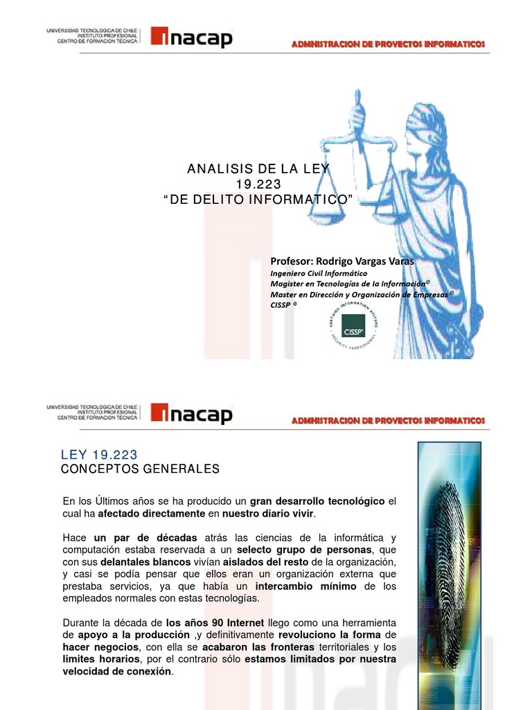 Inacap - Legtel - Clase 02 - Ley 19223 | PDF | Delito | Cibercrimen