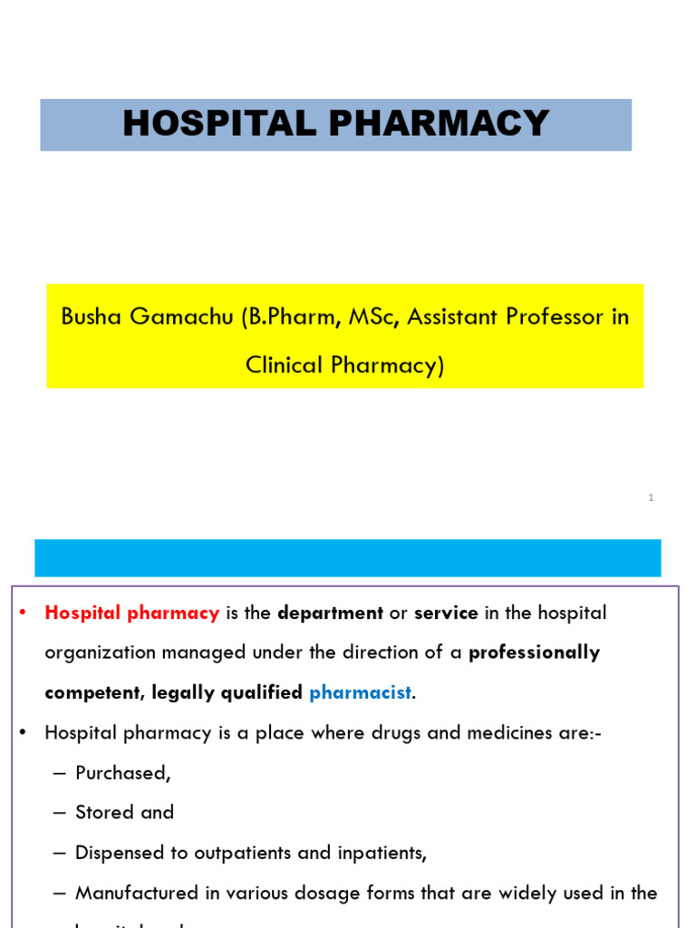 Overview of Hospital Pharmacy Functions | PDF | Pharmacy | Adverse Effect