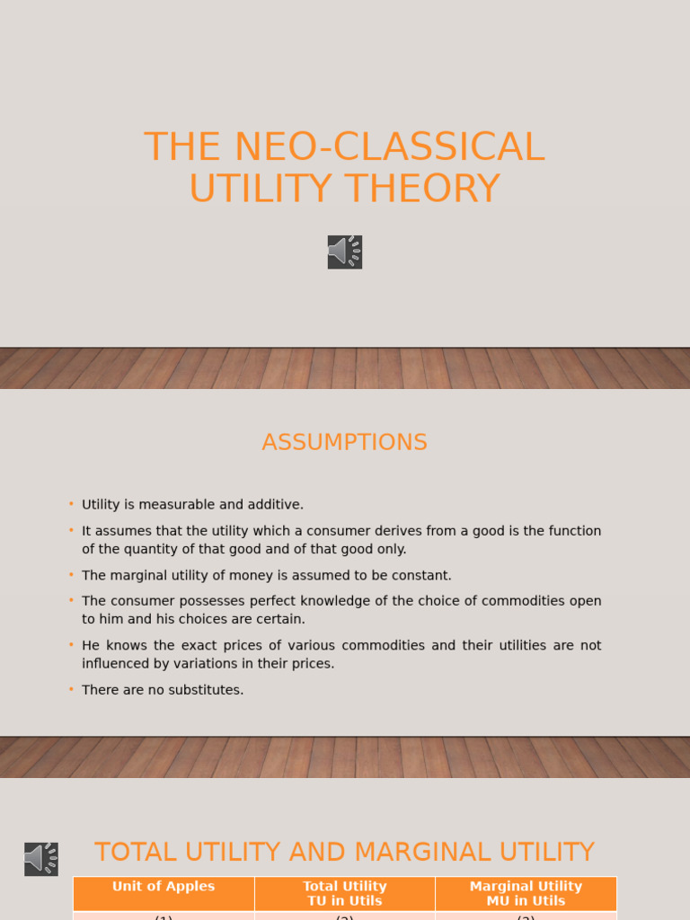 The Neo-Classical Utility Theory | PDF