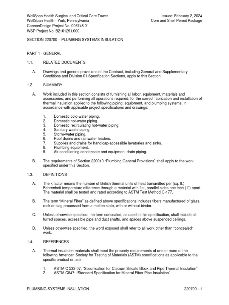 Plumbing Systems Insulation Guide | PDF | Pipe (Fluid Conveyance ...
