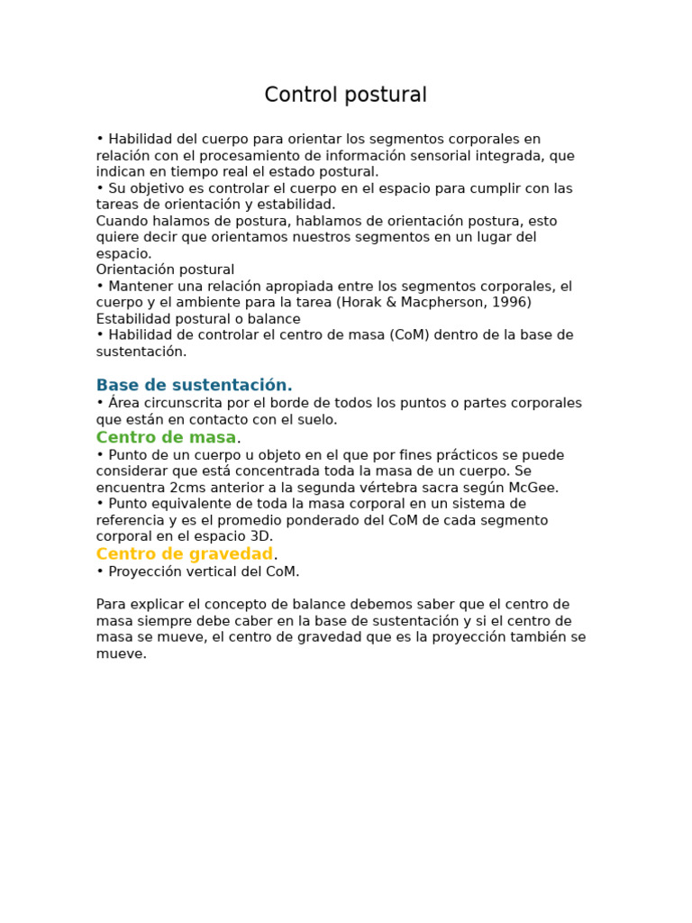Control Postural | PDF