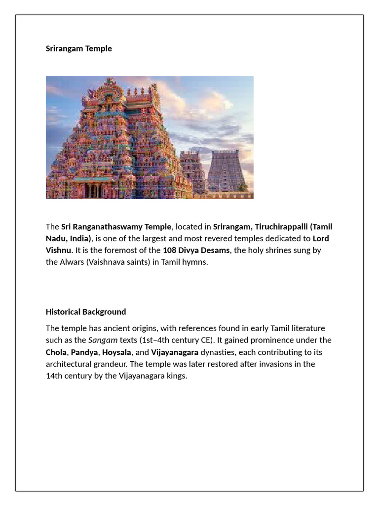 Srirangam Temple | PDF