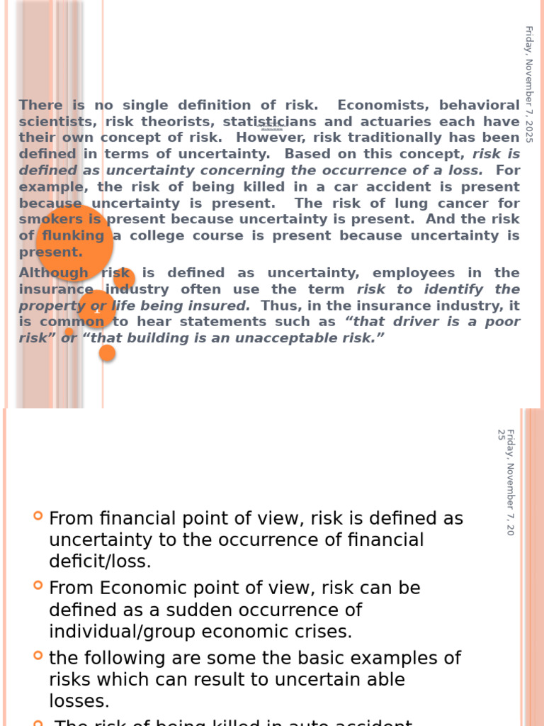 Chapter One Risk (1) Management For MGMT | PDF | Risk | Probability