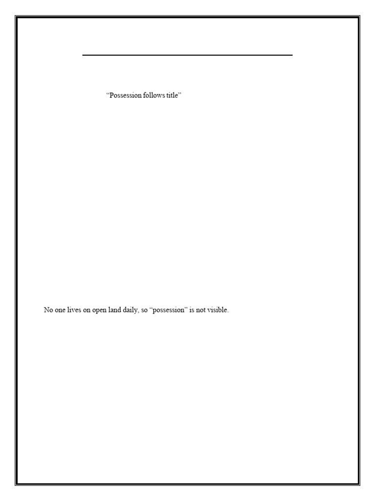 Possession Follows Title Explained | PDF | Adverse Possession | Private Law