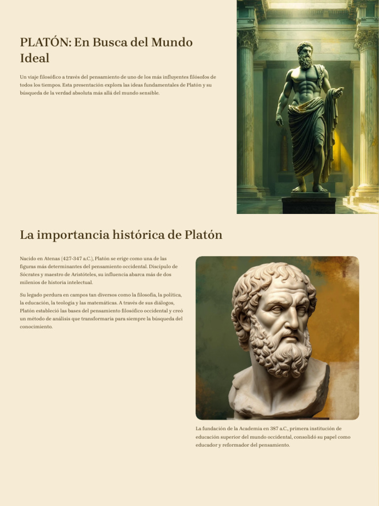 Filosofía de Platón: Ideas y Dualismo | PDF | Platón | Conocimiento