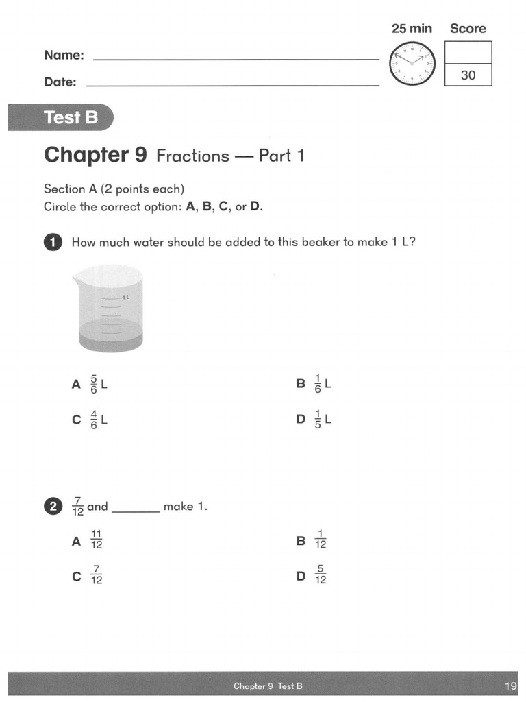Math Test CH 09 Test B | PDF