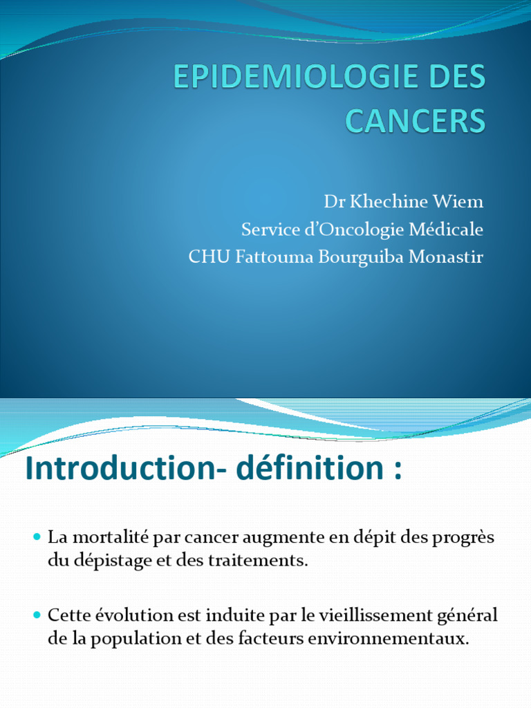 Épidémiologie et facteurs de risque du cancer | PDF | Cancer | Maladies ...