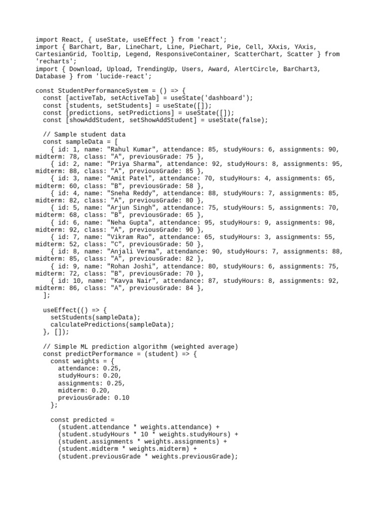 Student Performance Analysis.tsx | PDF | Analytics | Information Science