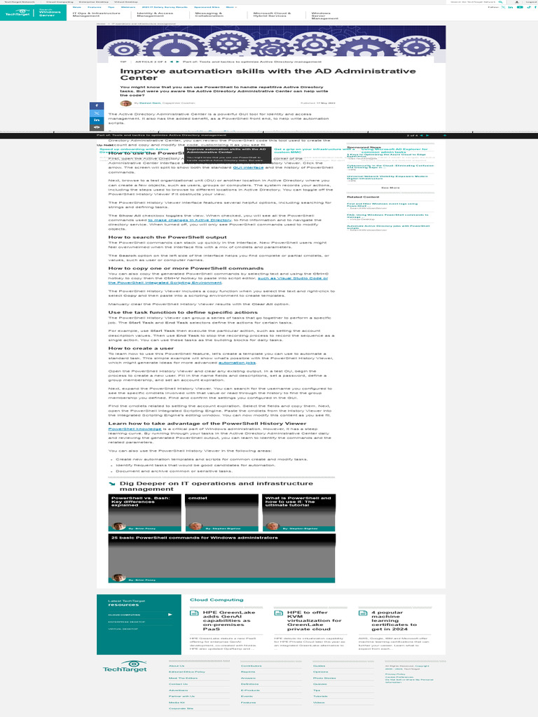 Automate Active Directory with PowerShell | PDF | Active Directory ...