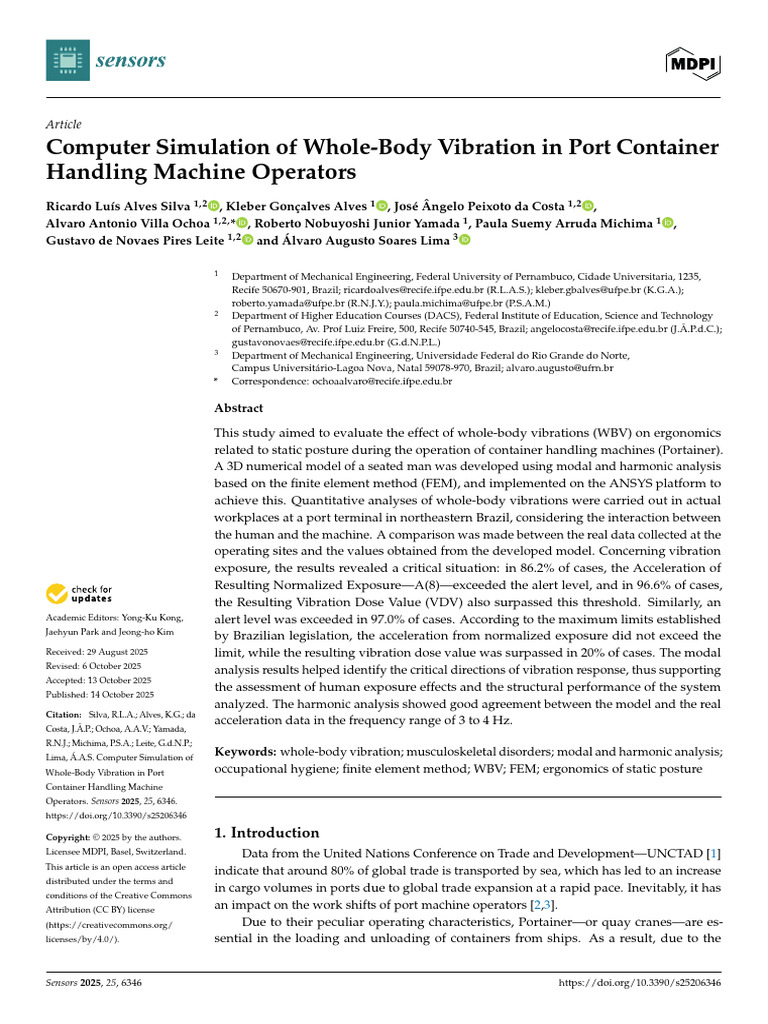 Whole-Body Vibration in Port Operators | PDF | Human Musculoskeletal ...