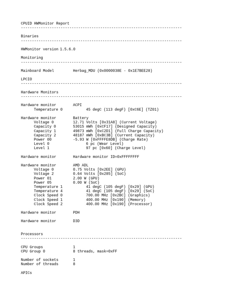 Hw Monitor | PDF | Computer Architecture | Central Processing Unit