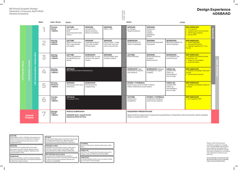 Graphic Design Module Schedule 2024 | PDF | Tutorial | Cognition