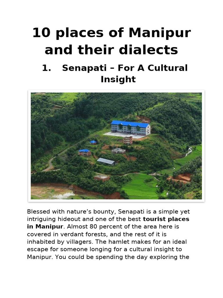 10 Places of Manipur and Their Dialects | PDF