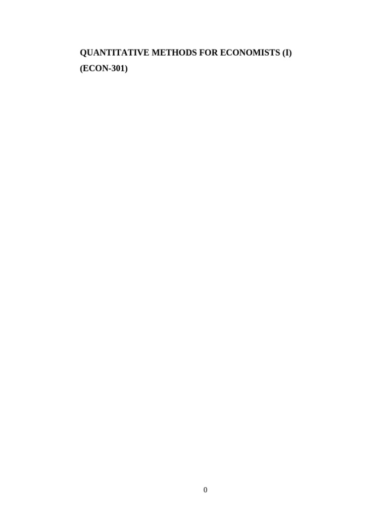Quantitative Methods For Economistsi | PDF | Function (Mathematics ...