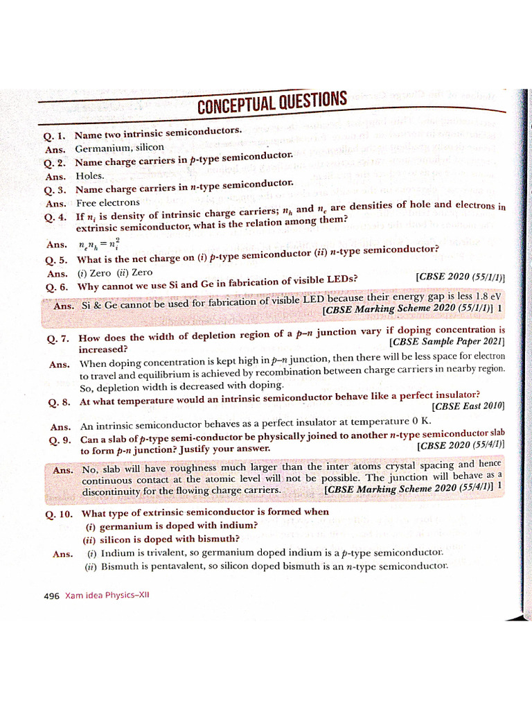 Semiconductor, PYQ | PDF