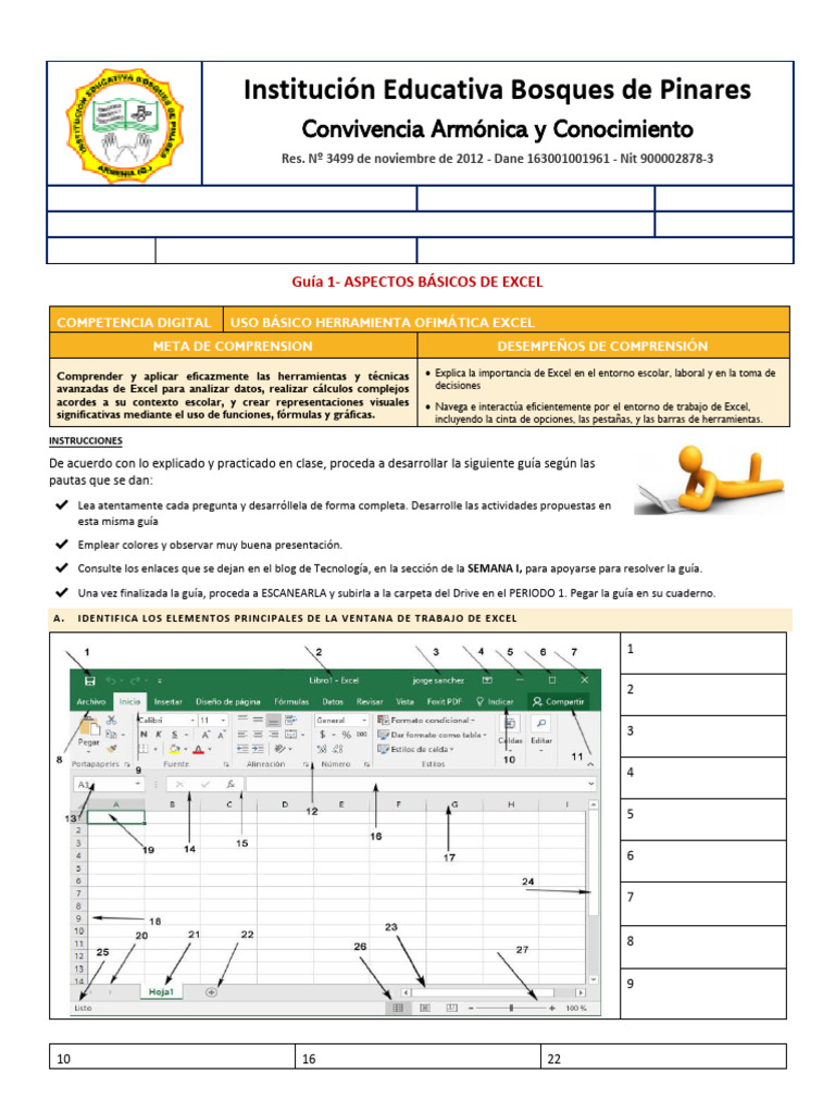 Guía Básica de Excel para Estudiantes | PDF | Microsoft Excel | Software